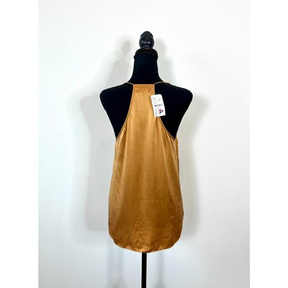 Cami NYC Racer Charmeuse Cami Tank Top in Butterscotch Medium Pullover Lace Trim - Picture 3 of 6